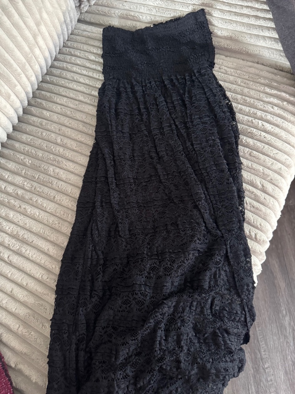 Black lace tube dress